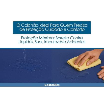 Imagem de Colchonete Viúva D28 Napa Azul Impermeável Lavável (128x188x4) - Luckspuma