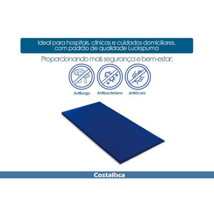 Imagem de Colchonete Viúva D28 Napa Azul Impermeável Lavável (128x188x8) - Luckspuma