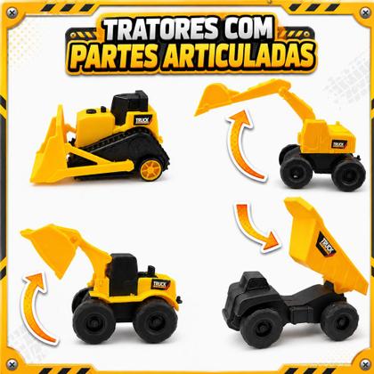 Imagem de Coleção 4 Tratores e Caminhões a Fricção Brinquedo Infantil