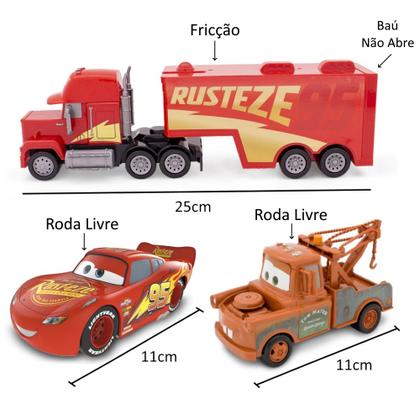 Imagem de Coleção Carros na Caixa Relâmpago Mcqueen Mate Mack Original