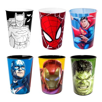 Imagem de Coleção Copo Suco Refrigerante Café Super Heróis DC e Marvel kit com 6