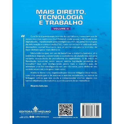 Imagem de Coleção Direito, Tecnologia e Trabalho - 01 - Editora Mizuno