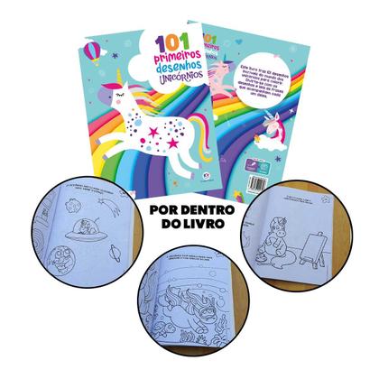 Imagem de Coleção Livro Peppa Pig Com 4 Quebra Cabeças e 101 Primeiros Desenhos Unicornio + Massinha de Modelar Eva