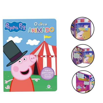 Imagem de Coleção Livro Peppa Pig Com 4 Quebra Cabeças e 101 Primeiros Desenhos Unicornio + Massinha de Modelar Eva