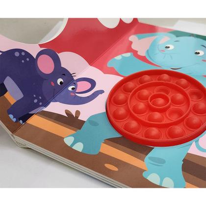 Imagem de Coleção Livro Pop it Cartonado Para Crianças 3 a 5 anos Animais Marinhos Fofinhos Dinossauros Unicórnios