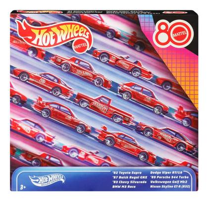Imagem de Coleção Multipack c/ 8 Miniaturas Hot Wheels Silver Series - Aniversário 80 Anos da Mattel - 1/64 - Mattel