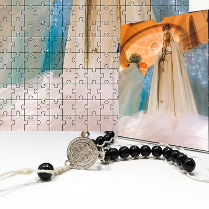 Imagem de Coleção Quebra-Cabeças Religiosos Santos de Deus de 120 peças + Terço Especial