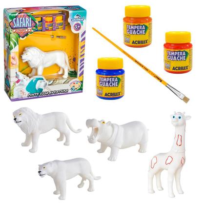 Imagem de Coleção Safari Pintura Brinquedo De Colorir Animais Infantil - Adijomar