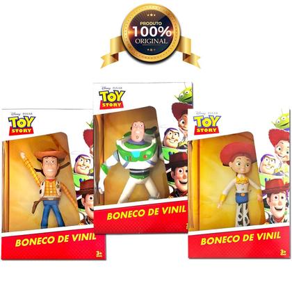 Imagem de Coleção Toy Story Woody Buzz E Jessie Vinil 17cm Original