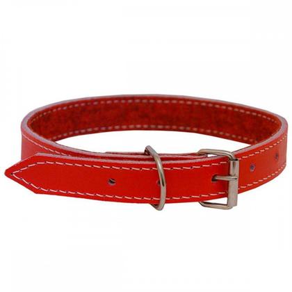 Imagem de Coleira Cao Vermelha Forrada Com Costura 00 P-002 0 - Kit C/6