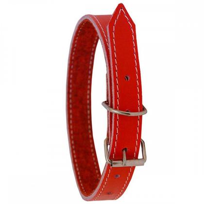 Imagem de Coleira Cao Vermelha Forrada Com Costura 00 P-002 0 - Kit C/6