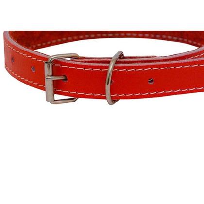 Imagem de Coleira Cao Vermelha Forrada Com Costura 00 P-002 0 - Kit C/6