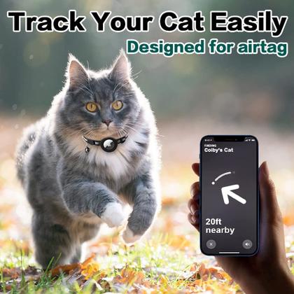 Imagem de Coleira de Gato Dgerp com AirTag - Refletiva e com Sininho - Sistema Breakaway