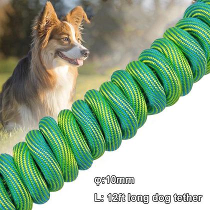 Imagem de Coleira Dog Tie-Out Long Tether Rope BTINESFUL 3,7 m para cães
