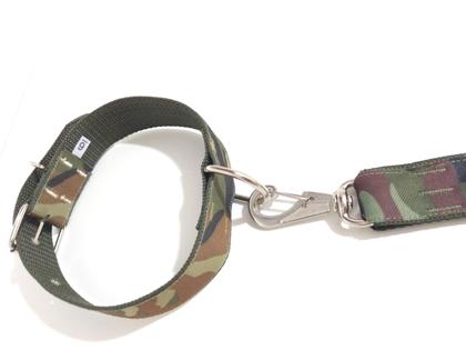 Imagem de Coleira e guia com argola 40 mm camuflado tamanho nº.6