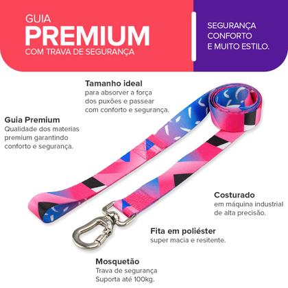 Imagem de Coleira Guia para Cachorro Cães Longa Adestramento Unificada Várias estampas Basic Pet