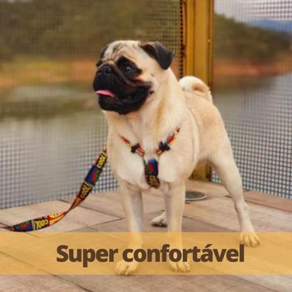 Imagem de Coleira para cachorro com guia resistente modelo H  peitoral