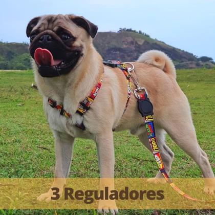 Imagem de Coleira para cachorro com guia resistente modelo H  peitoral