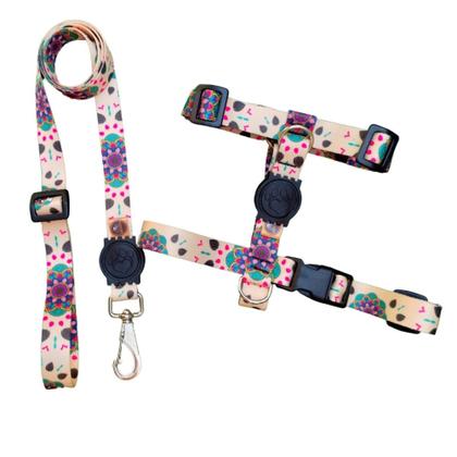 Imagem de Coleira para cachorro com guia resistente modelo H  peitoral