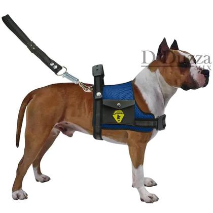 Imagem de Coleira Para Cachorro Grande Com Cinto De Segurança Pet Peitoral Para Cães Com Alça Resistente E Guia De Passeio