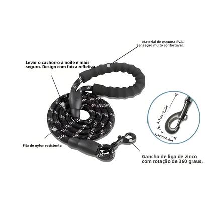 Imagem de Coleira Para Cães Com Cabo Reforçado E Almofadado, Corda De Tração Dupla Para Cães Fortes, Segurança