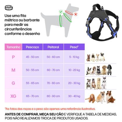 Imagem de Coleira Peitoral Antipuxão MADOG Power AZUL + Guia Elástica