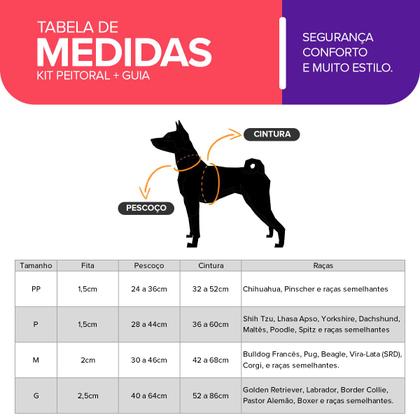 Imagem de Coleira Peitoral Com Guia Para Cachorro Cães Basic Pet