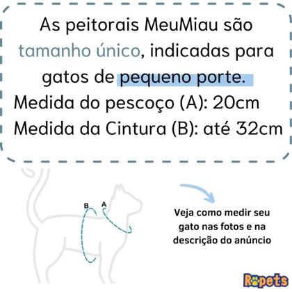 Imagem de Coleira Peitoral Mesh e Guia Para Gatos MeuMiau