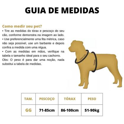 Imagem de Coleira Peitoral Para Cães Cachorros Grandes Ajustável Com Guia Alça Reforçada Peitoral Americano Pit bull Pastor Alemão