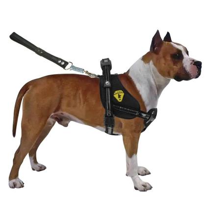 Imagem de Coleira Peitoral Para Cães Cachorros Grandes Com Cinto De Segurança Guia Com Alça Reforçada Pit bull Pastor Alemão