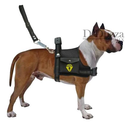 Imagem de Coleira Peitoral Para Cães Com Cinto De Segurança Ajustável Guia Com Alça Reforçada Cachorros Pastor Alemão Pit bull