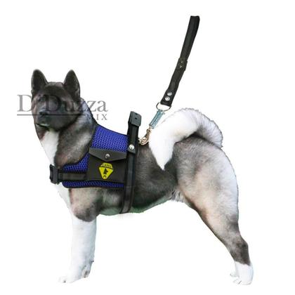 Imagem de Coleira Peitoral Para Cães Com Cinto De Segurança Ajustável Guia Com Alça Reforçada Cachorros Pastor Alemão Pit bull