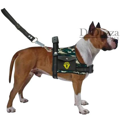 Imagem de Coleira Peitoral Para Cães Com Cinto De Segurança Ajustável Guia Com Alça Reforçada Cachorros Pastor Alemão Pit bull