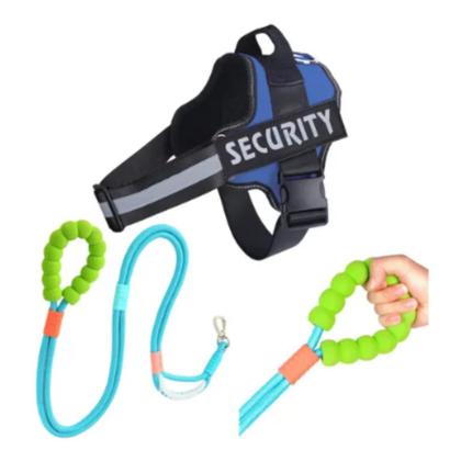 Imagem de Coleira Peitoral Refletiva Reforçada Pet + Guia Cão Cachorro Porte Médio E Grande