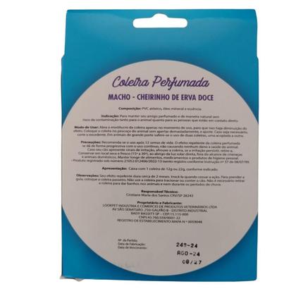 Imagem de Coleira Perfumada Natural 45cm Rex Cães Cachorro Pet Macho