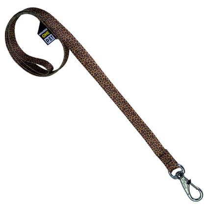 Imagem de Coleira Pet Ajustável com Guia Estampa Leopard