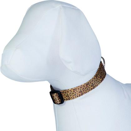Imagem de Coleira Pet Ajustável com Guia Estampa Leopard