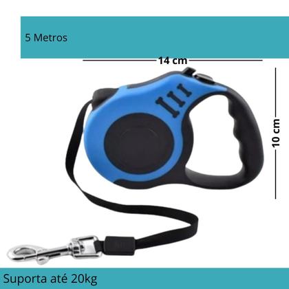 Imagem de Coleira Retrátil Pet 5M Ideal Longos Segura