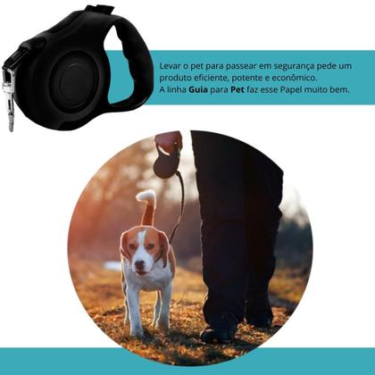 Imagem de Coleira Retrátil Pet 5M Ideal Longos Segura