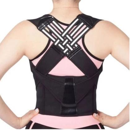 Imagem de Colete Apoio Para Correção De Postura XL Cinta Coluna Vertebral Suporte Duplo para Costas e Cintura