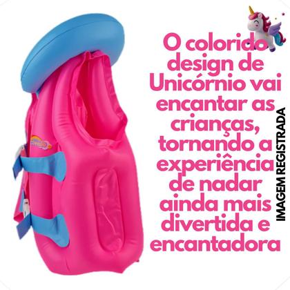 Imagem de Colete Boia Inflável Infantil Criança Piscina Salva Vidas Unicórnio