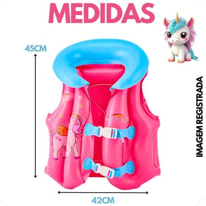 Imagem de Colete Boia Inflável Infantil Criança Piscina Salva Vidas Unicórnio
