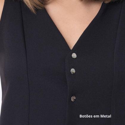 Imagem de Colete De Alfaiataria Botões Metal Autêntica mulher Brasil