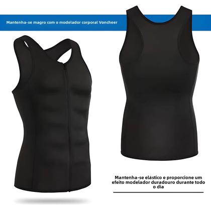 Imagem de Colete de Compressão para Emagrecimento Masculino - Shapewear com 3 Fileiras de Abertura
