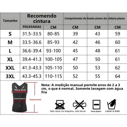 Imagem de Colete de Compressão para Emagrecimento Masculino - Shapewear com 3 Fileiras de Abertura