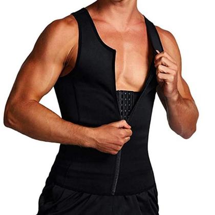 Imagem de Colete de Compressão para Emagrecimento Masculino - Shapewear com 3 Fileiras de Abertura