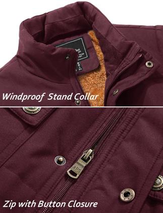 Imagem de Colete de inverno TACVASEN, forrado de lã grossa, sem mangas, vermelho