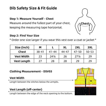 Imagem de Colete de segurança Dib Safety Reflective com bolsos, zíper, fita 3M