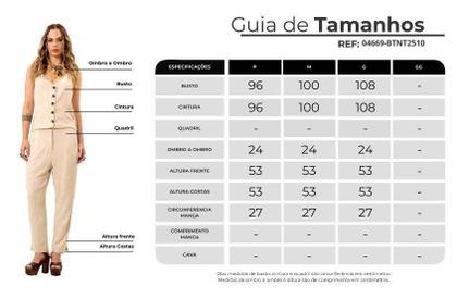 Imagem de Colete de Viscolinho com Botões de Coco Bege Yacamim A21