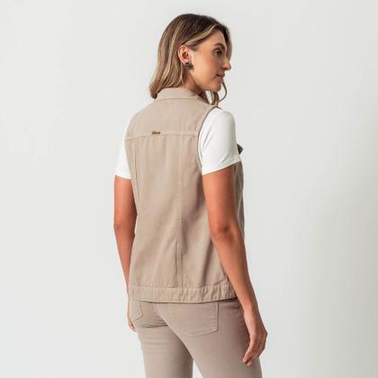 Imagem de Colete Jeans Color Bolsos e Gola